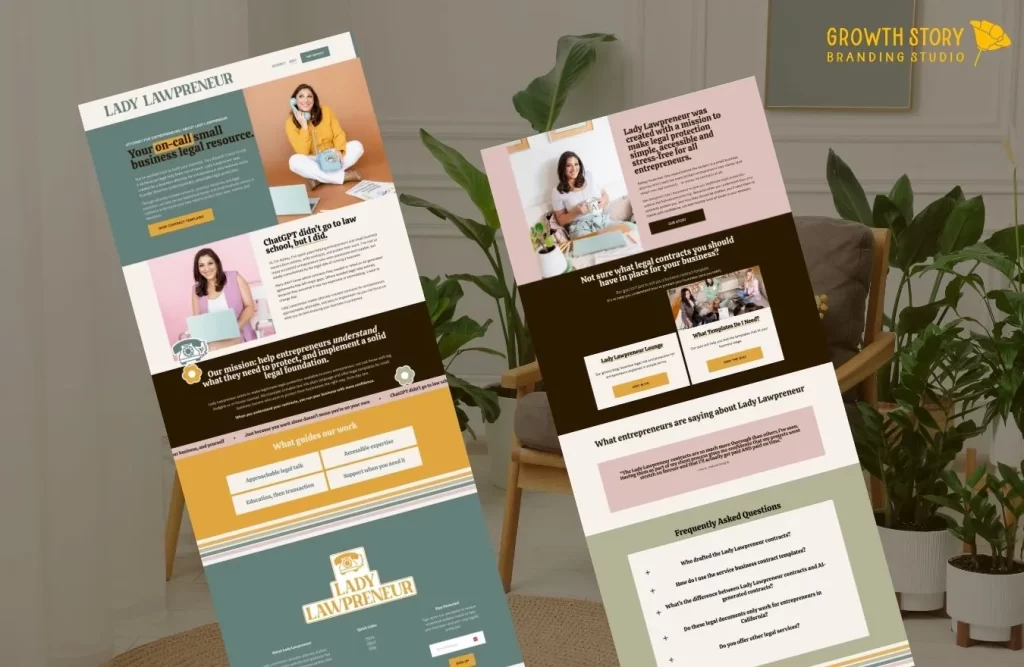 How to launch a new brand - website example Screenshots of professional website design and branding for a law firm