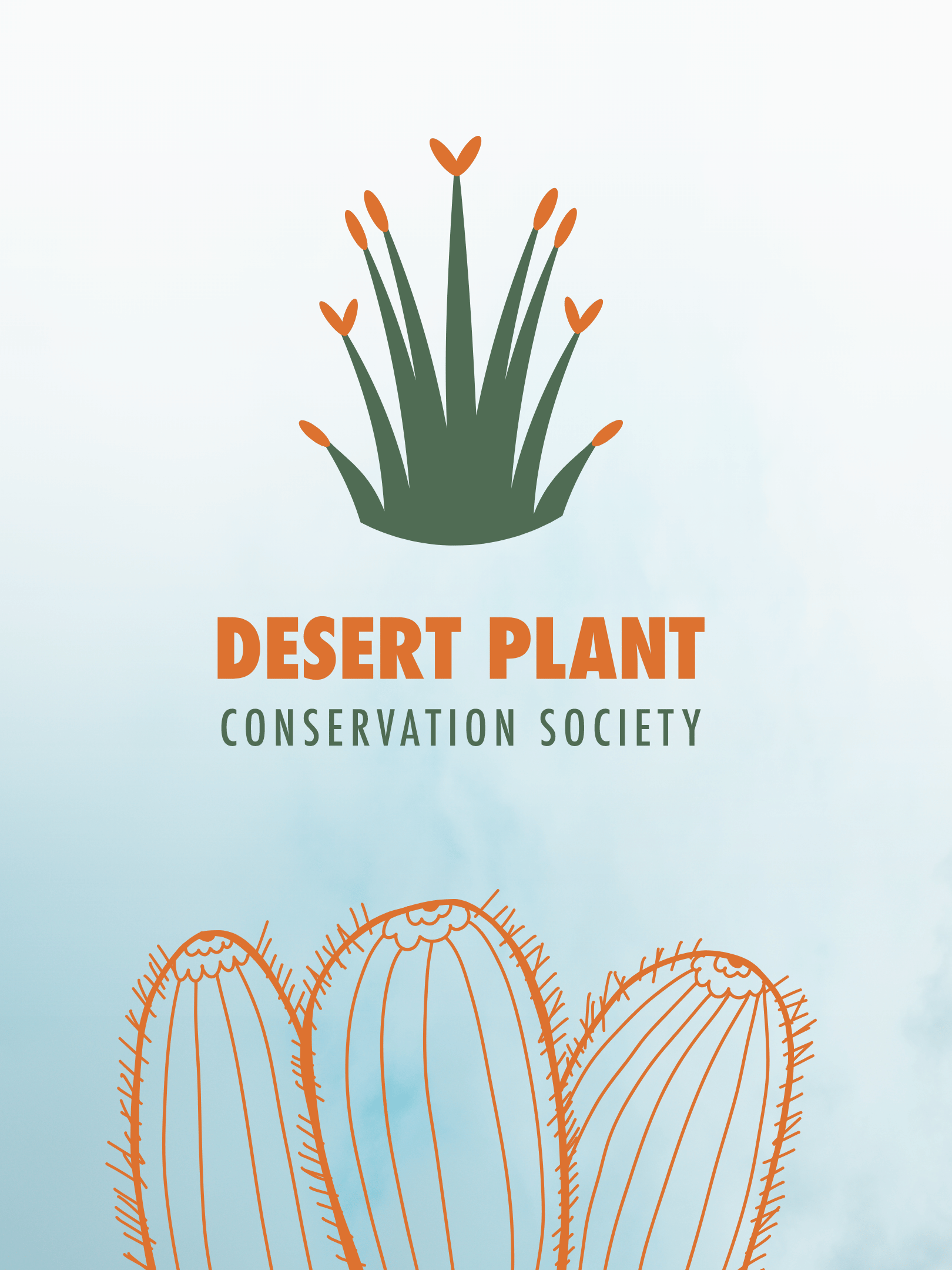 Desert Plant Conservation Society logo with custom illustrations