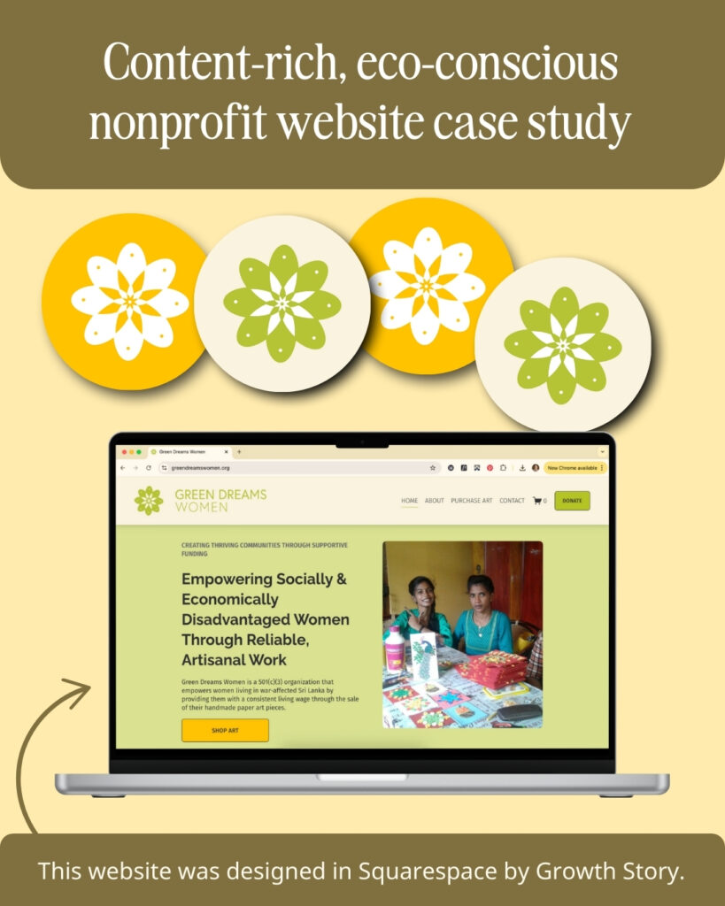 images from a case study showing a website growth story created that is content rich and for an eco conscious audience