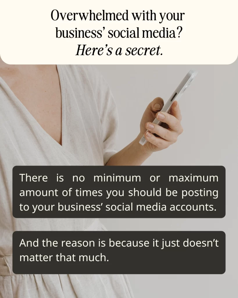 the secret when you're overwhelmed with social media is it doesn't matter that much