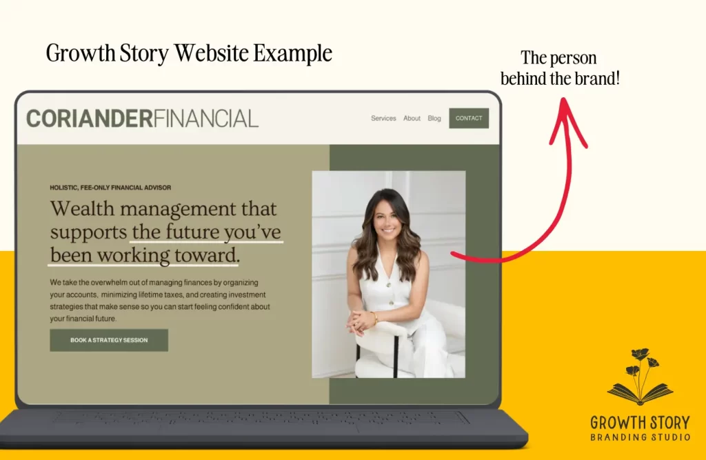Screenshot from the Coriander Financial Website shows brand photos in use rather than stock imagery