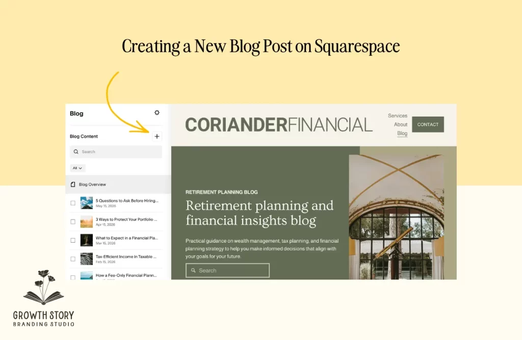 How to create a new blog post on Squarespace