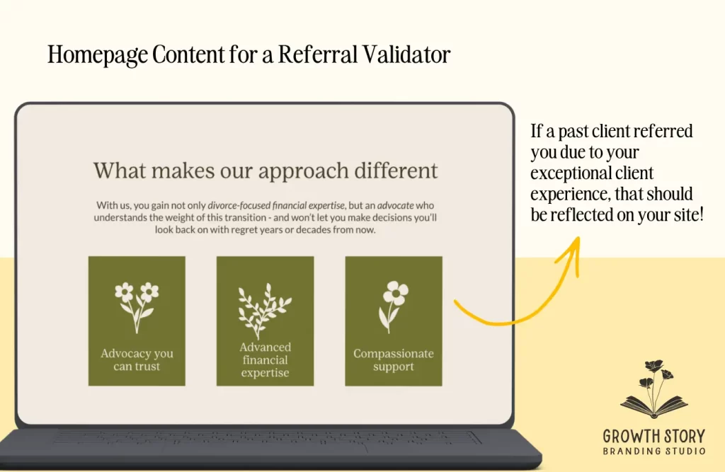 Designing website homepage for referrals
