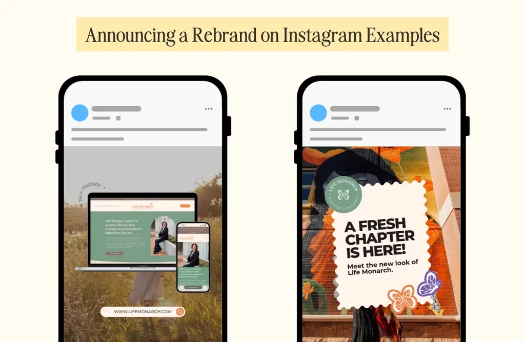 Instagram carousel templates for announcing a rebrand