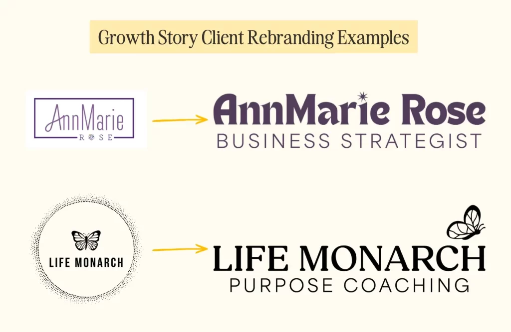 Rebranding examples from Growth Story clients