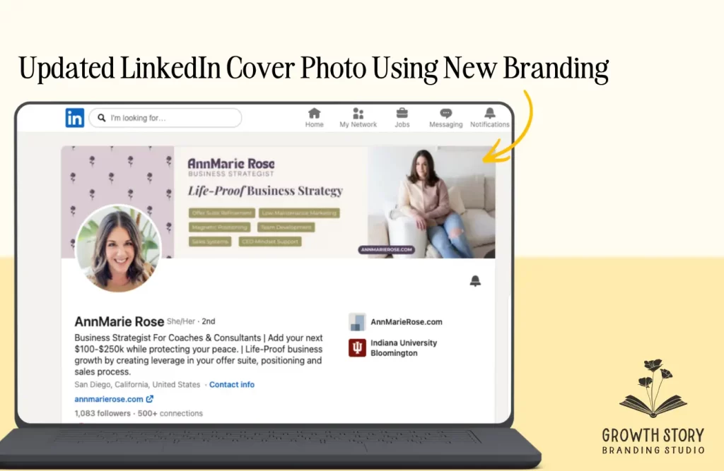 Rebranding updated LinkedIn cover photo using new brand visuals